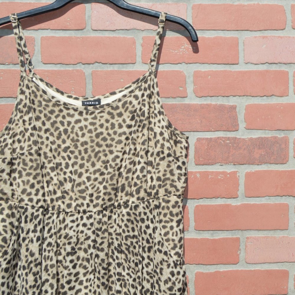 Torrid Leopard Print Chiffon Midi Dress Size 0 - Picture 6 of 8